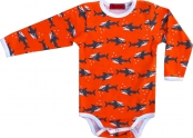 Orange shark body from organic cotton, 50-86cm