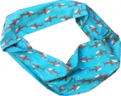 Tuubihuivi, sininen hai trikoo