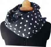 Tuubihuivi, harmaa sydän trikoo