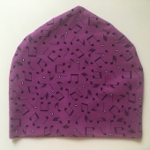 Lilac beanie with notes, orcanic cotton jersey with lycra