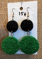 Mustavihreät pallokorvikset kimallesoftiksesta