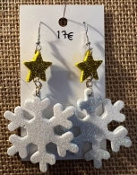 Pieni tähti ja valkoiset lumihiutaleet kimallesoftiksesta