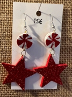 Punaiset tähtikorvikset kimallesoftiksesta