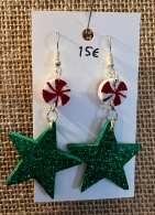 Vihreät tähtikorvikset kimallesoftiksesta